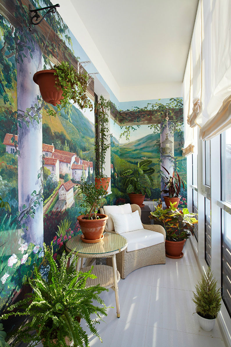 Jardin d'hiver sur le balcon - Design d'intérieur