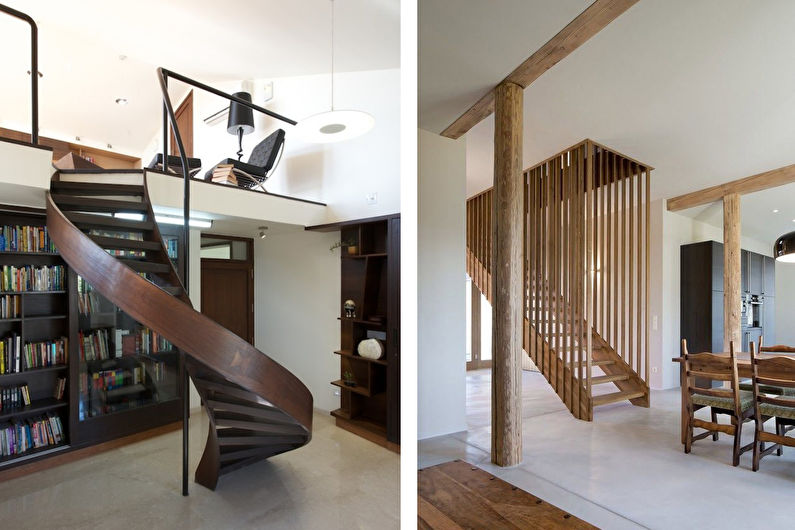 Escaliers design au deuxième étage - photo