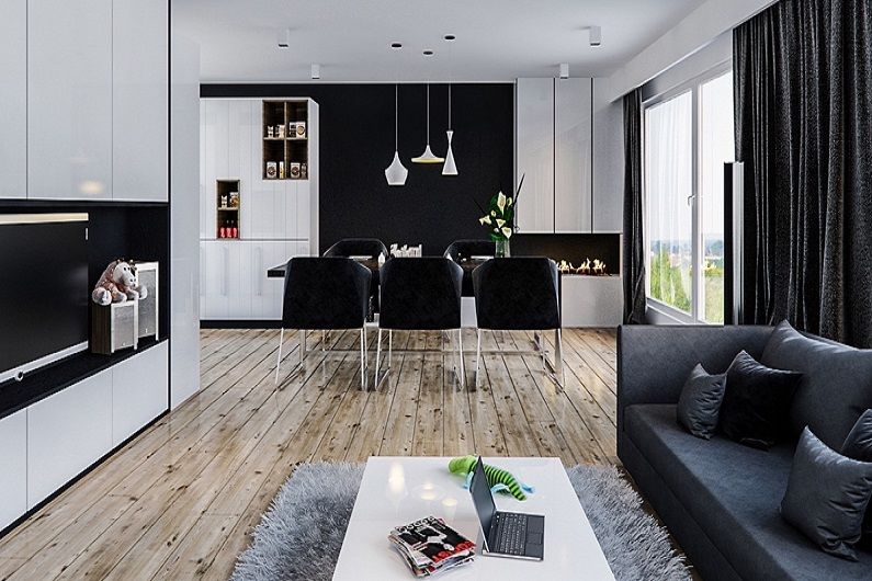 Design du salon 16 m2 - Combinaisons de contraste