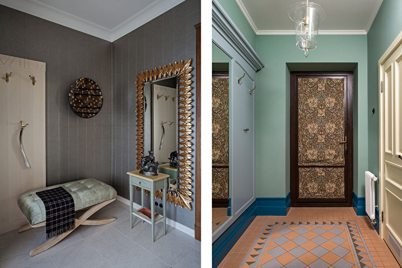 Petit couloir dans un style classique - Design d'intérieur