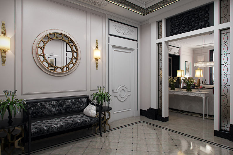 Couloir de design d'intérieur dans un style classique - photo