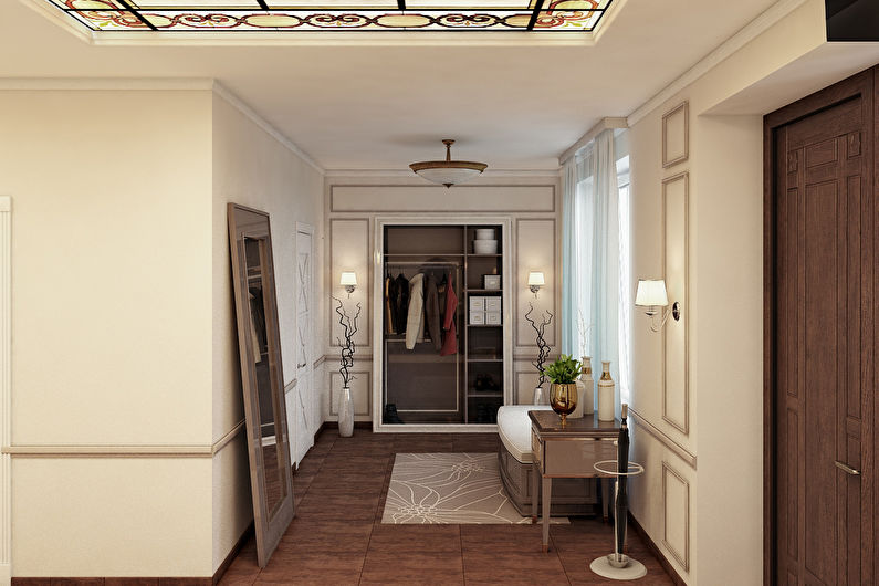 Couloir de design d'intérieur dans un style classique - photo