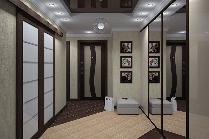 Chambre rectangulaire - photo de design d'intérieur