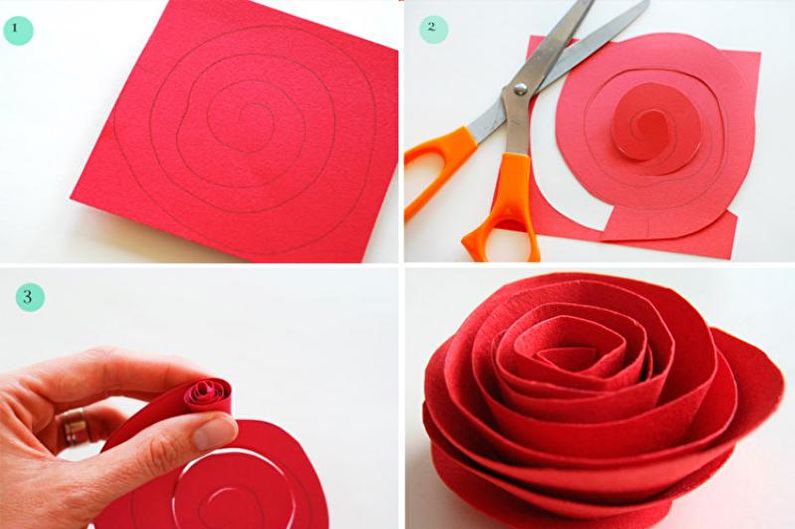 DIY papier spirale rose