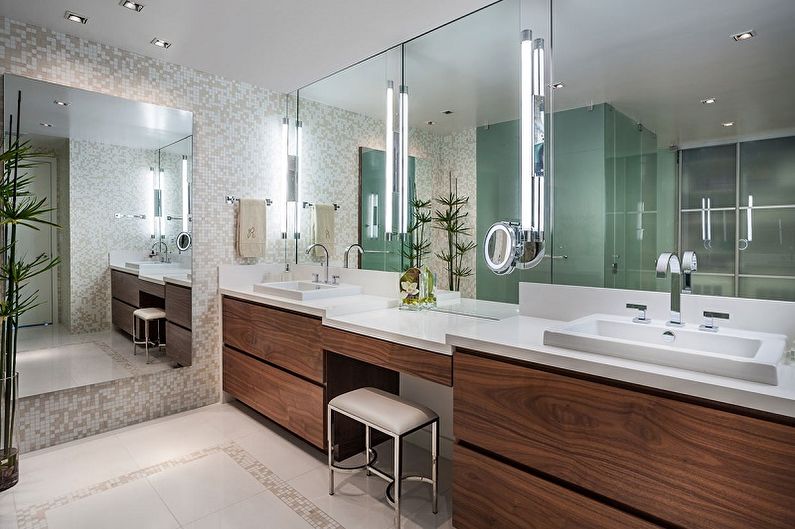 Spogulis vannas istabā - formas un izmēri