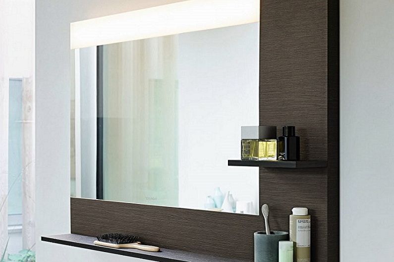 Types de miroirs de salle de bain - Miroir avec étagère