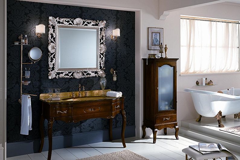 Vannas istabas spogulis - interjera stili