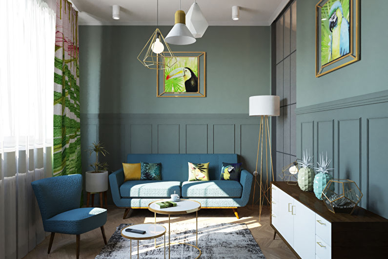 Combinaisons de couleurs pour le sol, les murs, le plafond et les meubles - Design monochrome et demi-teintes