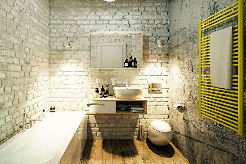 Pelēkas bēniņu vannas istaba - interjera dizains