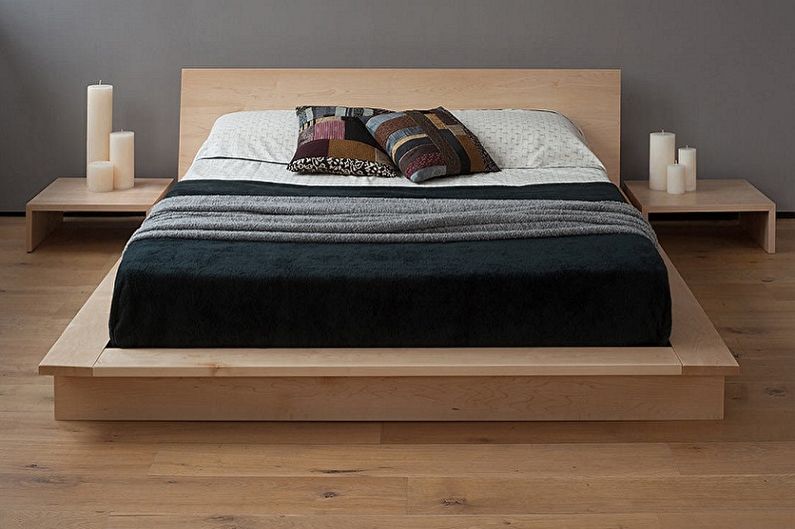 Divguļamo gultu veidi pēc dizaina veida - Divvietīga pjedestāla gulta