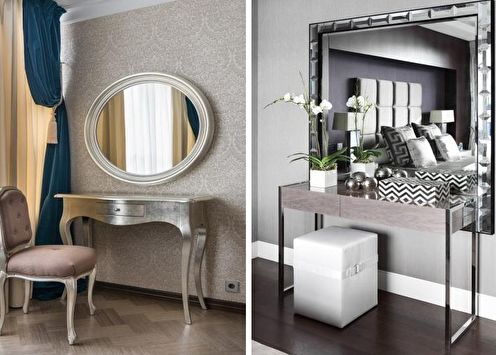 Tualetes galdiņš ar spoguli (70+ foto)