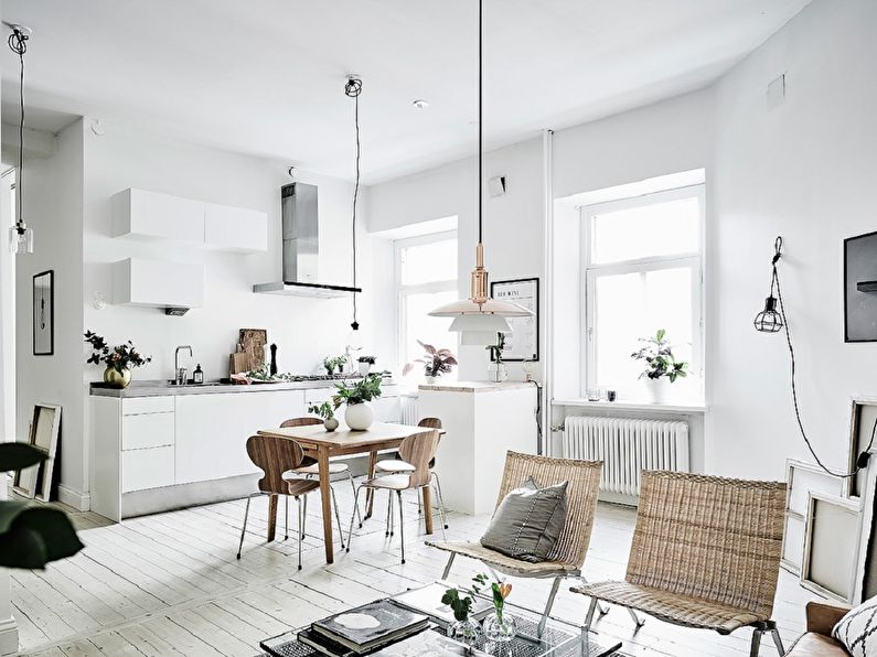 Design de plafond - Cuisine de style scandinave