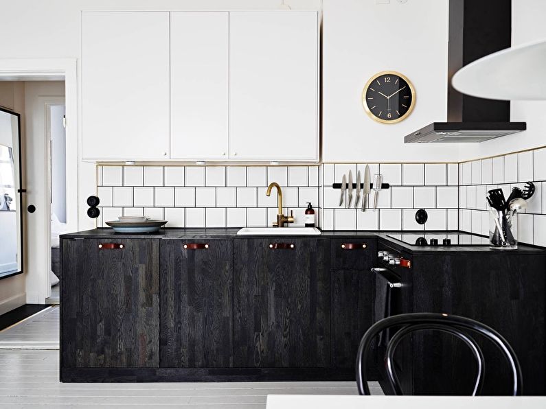 Cuisine de style scandinave noir et blanc - design d'intérieur