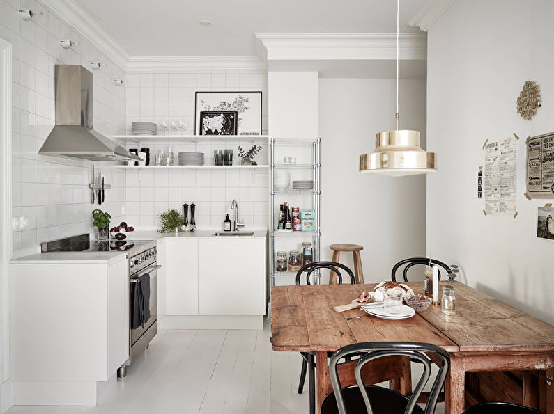 Cuisine de style scandinave blanc - design d'intérieur