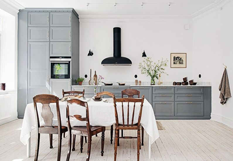 Conception de cuisine de style scandinave - ensemble de cuisine gris
