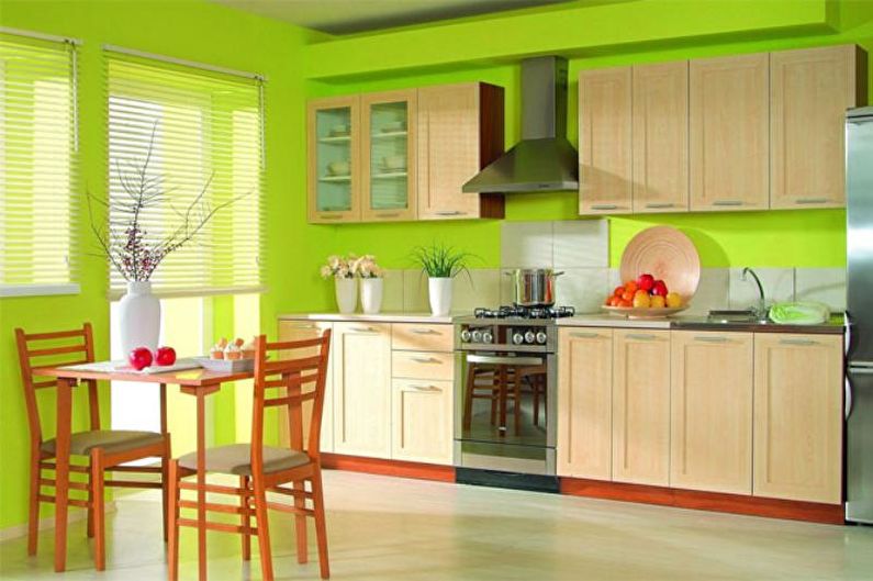 Zaļā virtuve 14 kv.m. - Interjera dizains