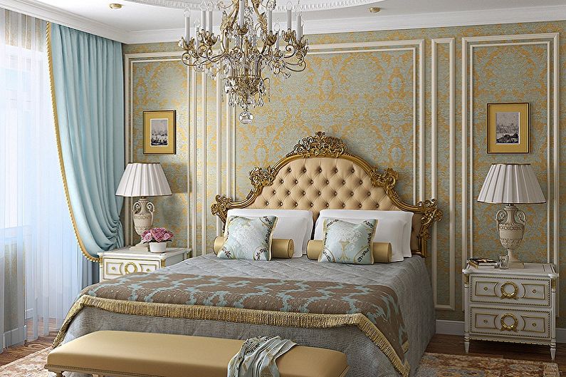 Tapetes guļamistabai klasiskā stilā