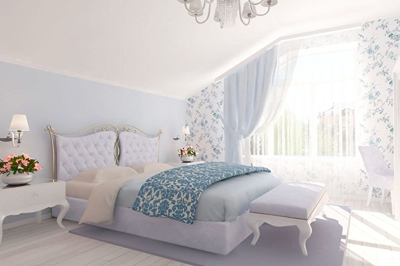 Bēniņu guļamistabas dizains - krāsu risinājumi