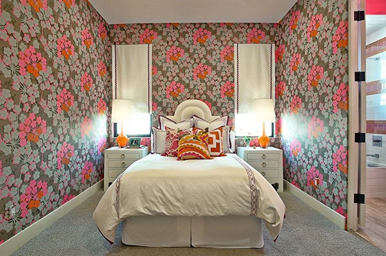 Krāsu fona attēli guļamistabai - fotogrāfijas un idejas